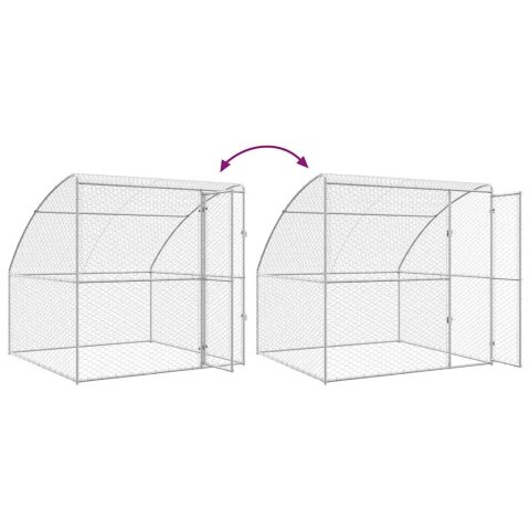 VidaXL Kenel dla Psów z przechowywaniem 3 pcs Srebrny 6 x 2 x 2 m Stal