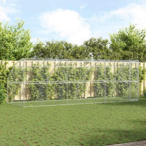 KOJEC DLA PSÓW Z MIEJSCEM DO PRZECHOWYWANIA3 SZT SREBRNY 6X2X2 M STAL