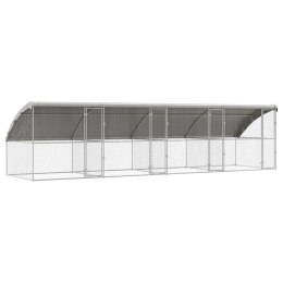 VidaXL Kenel dla Psów z przechowywaniem 4 pcs Srebrny 8 x 2 x 2 m Stal