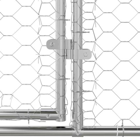 KOJEC DLA PSÓW Z MIEJSCEM DO PRZECHOWYWANIA4 SZT SREBRNY 8X2X2 M STAL