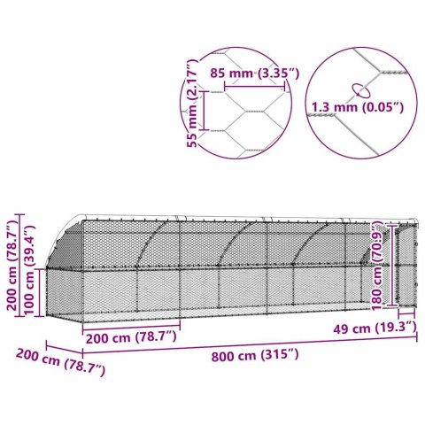 KOJEC DLA PSÓW Z MIEJSCEM DO PRZECHOWYWANIA4 SZT SREBRNY 8X2X2 M STAL