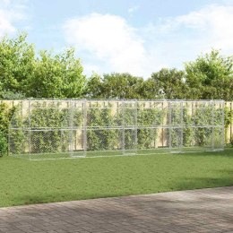 VidaXL Kenel dla Psów z przechowywaniem 4 pcs Srebrny 8 x 2 x 2 m Stal