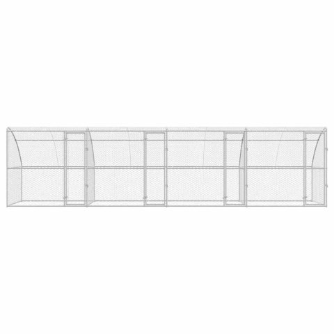 VidaXL Kenel dla Psów z przechowywaniem 4 pcs Srebrny 8 x 2 x 2 m Stal