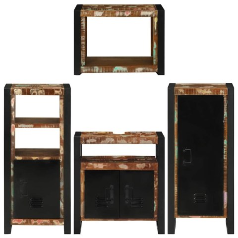 ZESTAW MEBLI ŁAZIENKOWYCH Z PÓŁKĄ 4 SZT LITE ODZYSKANE DREWNO