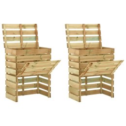 KOMPOSTOWNIKI Z LISTEW 2 SZT. 80X50X100CM IMPREGNOWANA SOSNA