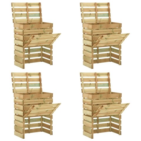 KOMPOSTOWNIKI Z LISTEW 4 SZT. 80X50X100CM IMPREGNOWANA SOSNA