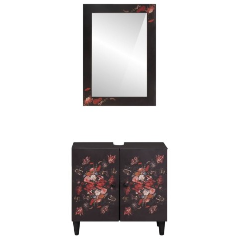 ZESTAW SZAFEK ŁAZIENKOWYCH Z DRZWIAMI 2 SZT DREWNO Z MANGO