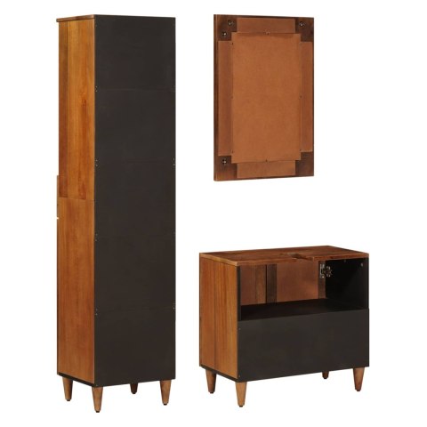 ZESTAW MEBLI ŁAZIENKOWYCH 3 SZT ORZECH WŁOSKI DREWNO Z MANGO