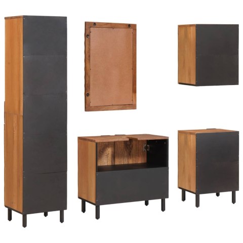 Zestawy łazienkowe Brązowy winyl akacjowy Drewno z mango