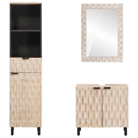 ZESTAWY ŁAZIENKOWE Z PÓŁKĄ WYKOŃCZENIE W KOLORZE BIAŁEGO PRANIA