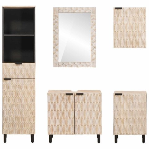 ZESTAWY ŁAZIENKOWE Z PÓŁKĄ WYKOŃCZENIE W KOLORZE BIAŁEGO PRANIA