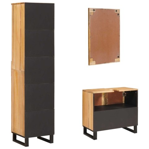 ZESTAWY ŁAZIENKOWE Z SZUFLADĄ Z PÓŁKĄ NATURALNY DREWNO Z MANGO