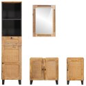 ZESTAWY ŁAZIENKOWE Z SZUFLADĄ Z PÓŁKĄ NATURALNY DREWNO Z MANGO