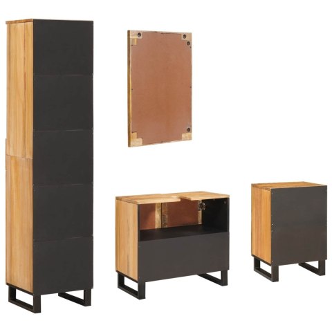 ZESTAWY ŁAZIENKOWE Z SZUFLADĄ Z PÓŁKĄ NATURALNY DREWNO Z MANGO