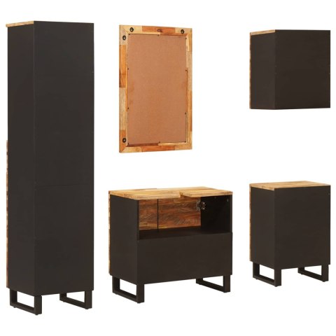 ZESTAWY ŁAZIENKOWE Z SZUFLADĄ Z PÓŁKĄ NATURALNY DREWNO Z MANGO