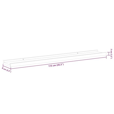 PÓŁKI ŚCIENNE 2 SZT DĄB SONOMA 115X9X3CM