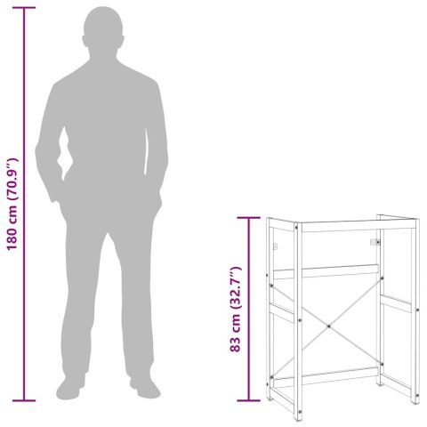 STELAŻ POD UMYWALKĘ CZARNY 59X38X83CM ŻELAZNY