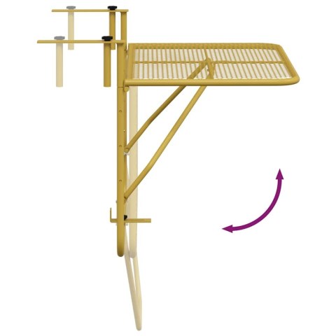 STOLIK BALKONOWY ZŁOTY 60X40CM STALOWY