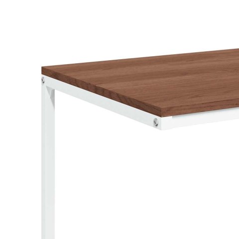 STOLIK BOCZNY NA KÓŁKACH BIAŁO-BRĄZ. 55X35X70CM