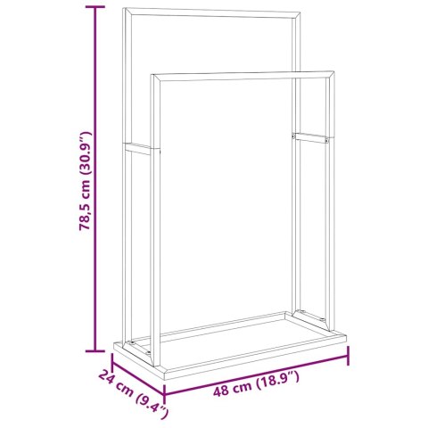 WOLNOSTOJĄCY WIESZAK NA RĘCZNIKI ZŁOTY 48X24X78,5CM ŻELAZNY