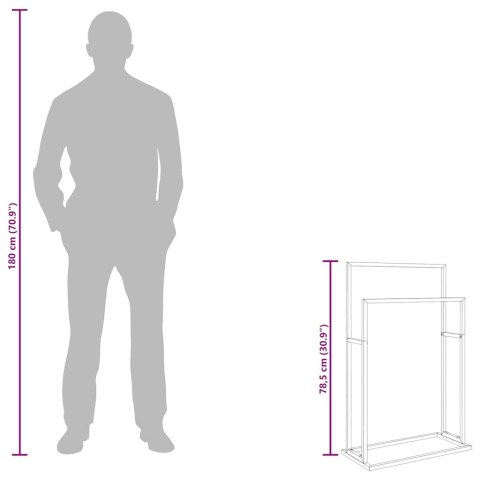WOLNOSTOJĄCY WIESZAK NA RĘCZNIKI ZŁOTY 48X24X78,5CM ŻELAZNY