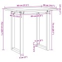 VidaXL Stół jadalniany z czworokątnymi nogami, 80x50x75,5 cm