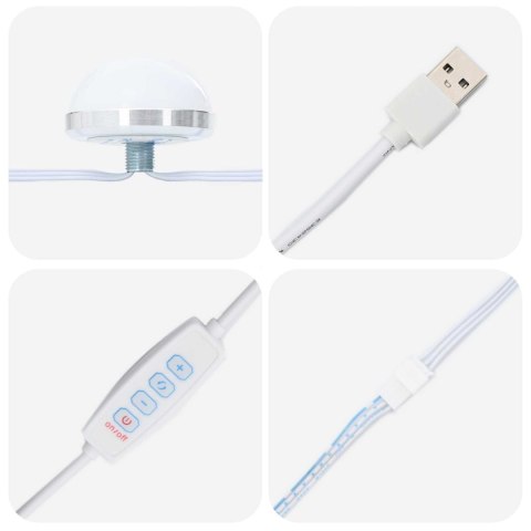 LUSTRO TOALETOWE ZE LED LIGHTS CZARNY DĄB 70X50X18CM