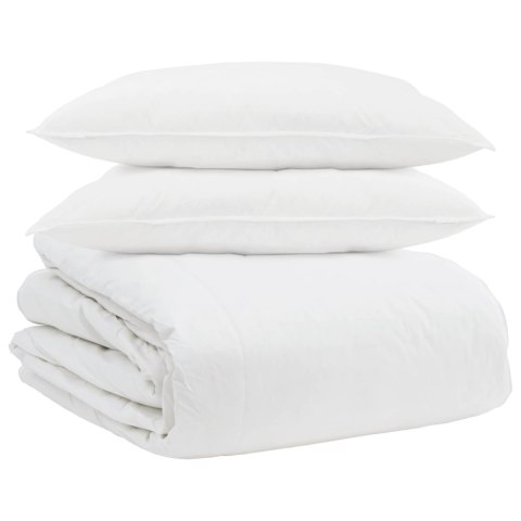 VidaXL Zestaw kołder z poduszką 3 pcs Biały Pióra down