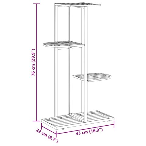4-POZIOMOWY STOJAK NA KWIATY 43X22X76CM CZARNY METALOWY
