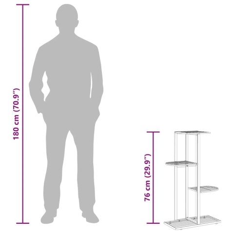 4-POZIOMOWY STOJAK NA KWIATY 43X22X76CM CZARNY METALOWY