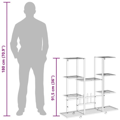 KWIETNIK NA KÓŁKACH 945X245X915CM CZARNY ŻELAZO