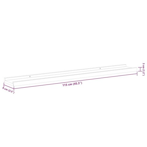 PÓŁKI ŚCIENNE 2 SZT. BIAŁE 115X9X3CM