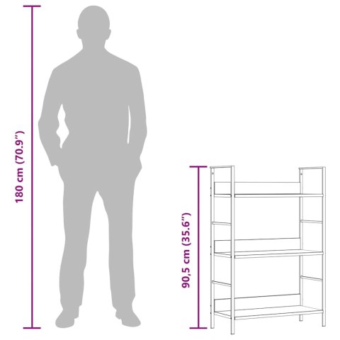 REGAŁ Z 3 PÓŁKAMI KOLOR DĘBOWY 60X27,6X90,5CM
