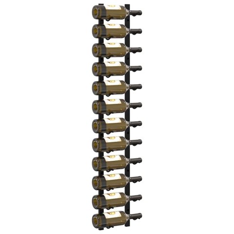 ŚCIENNE STOJAKI NA 12 BUTELEK WINA 2 SZT. CZARNE ŻELAZNE