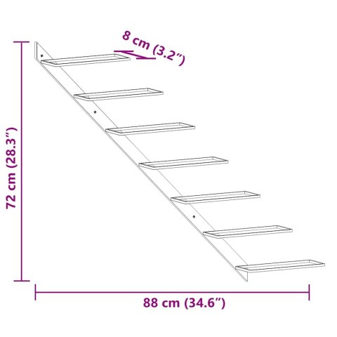 ŚCIENNE UCHWYTY NA 14 BUTELEK WINA 2 SZT. CZARNE METALOWE