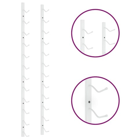 ŚCIENNY UCHWYT NA 12 BUTELEK WINA BIAŁY ŻELAZNY