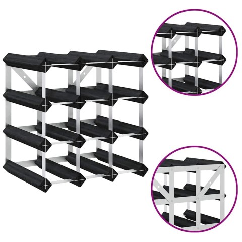 STOJAK NA 12 BUTELEK WINA CZARNY LITE DREWNO SOSNOWE