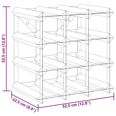 STOJAK NA 12 BUTELEK WINA CZARNY LITE DREWNO SOSNOWE