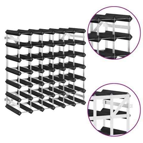 STOJAK NA 42 BUTELKI WINA CZARNY LITE DREWNO SOSNOWE