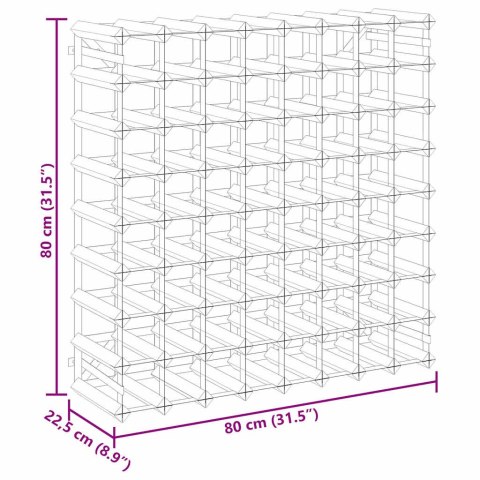 STOJAK NA 72 BUTELKI WINA CZARNY LITE DREWNO SOSNOWE