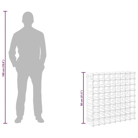 STOJAK NA 72 BUTELKI WINA CZARNY LITE DREWNO SOSNOWE