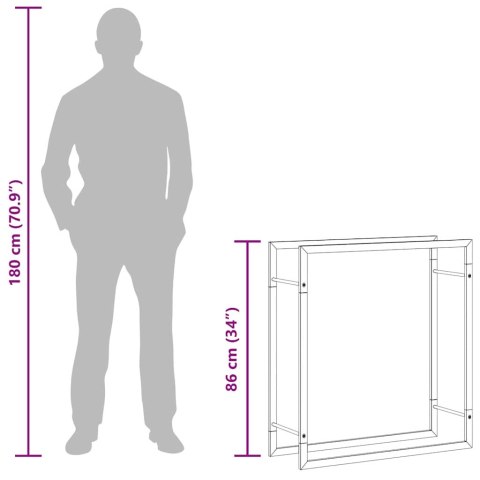 STOJAK NA DREWNO KOMINKOWE OPAŁOWE CZARNY 80X28X86CM