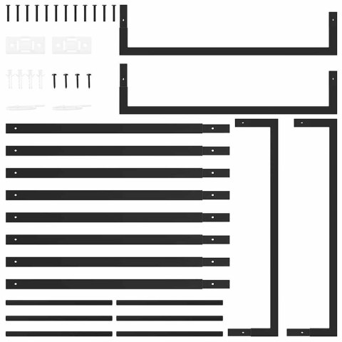 STOJAK NA DREWNO MATOWY CZARNY 80X28X154CM STALOWY