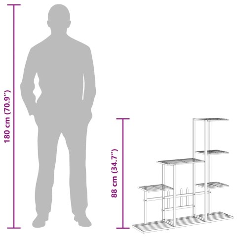 STOJAK NA KWIATY 94,5X25X88CM BIAŁY METALOWY
