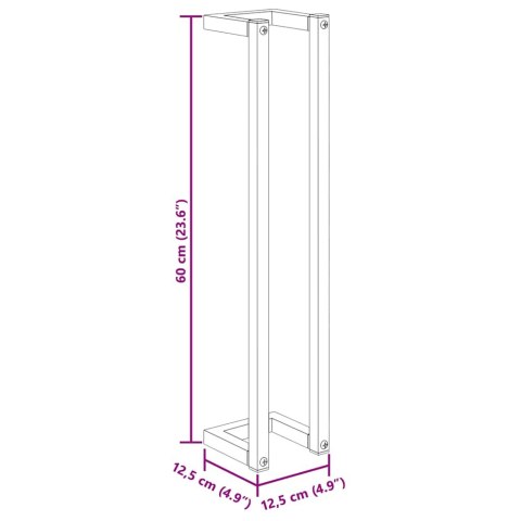 STOJAK NA RĘCZNIK CZARNY 12,5X12,5X60CM ŻELAZNY