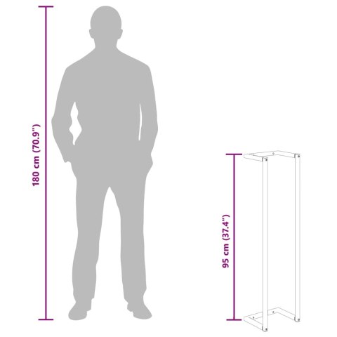 STOJAK NA RĘCZNIK CZARNY 25X20X95CM ŻELAZNY