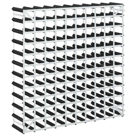 STOJAK REGAŁ NA 120 BUTELEK WINA CZARNY DREWNO SOSNOWE