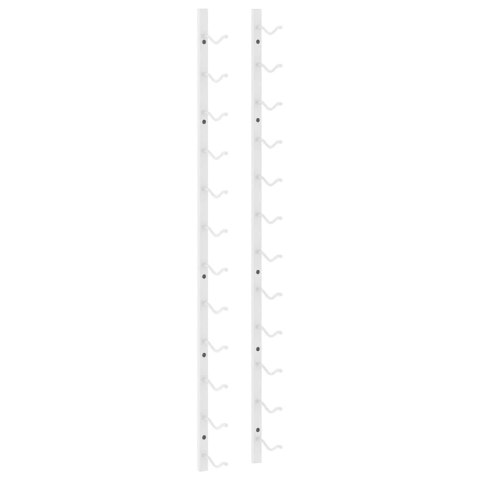 UCHWYTY ŚCIENNE NA 12 BUTELEK WINA 2 SZT. BIAŁY ŻELAZNY