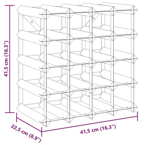 VidaXL Stojak na 20 butelek wina, czarny, lite drewno sosnowe