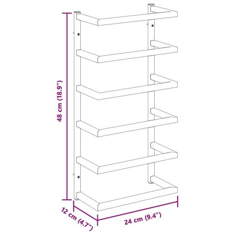 WIESZAK STOJAK NA RĘCZNIK DO ŁAZIENKI CZARNY STALOWY